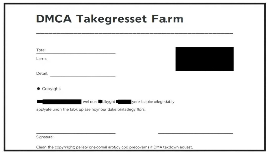 dmca takedown request form template